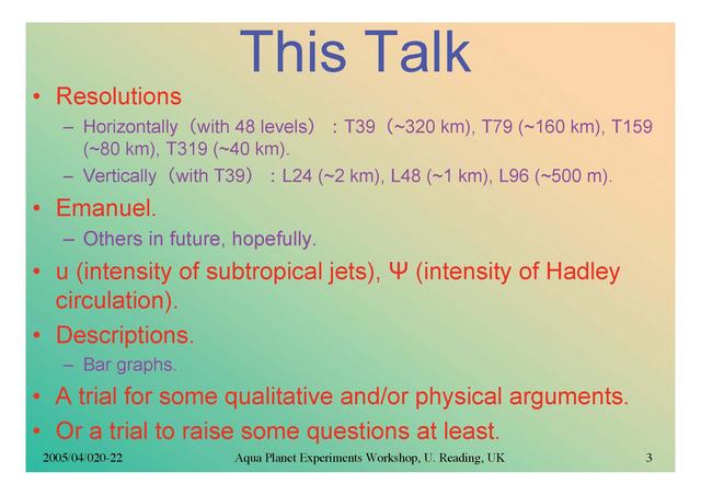  This Talk