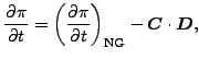 $\displaystyle \DP{\pi}{t} = \left( \frac{\partial \pi}{\partial t} \right)_{\rm NG} - \Dvect{C} \cdot \Dvect{D} ,$