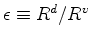 $ \epsilon \equiv R^d/R^v$