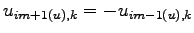 $\displaystyle u_{im+1(u),k} = - u_{im-1(u),k}$