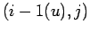 $(i-1(u),j)$