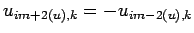 $\displaystyle u_{im+2(u),k} = - u_{im-2(u),k}$