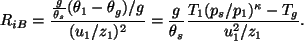 \begin{displaymath}
R_{iB} = \frac{\frac{g}{\theta_s} (\theta_1 - \theta_g)/g}
...
...{\theta_s}
\frac{T_1 (p_s/p_1)^{\kappa} - T_g}
{u^2_1/z_1}.
\end{displaymath}